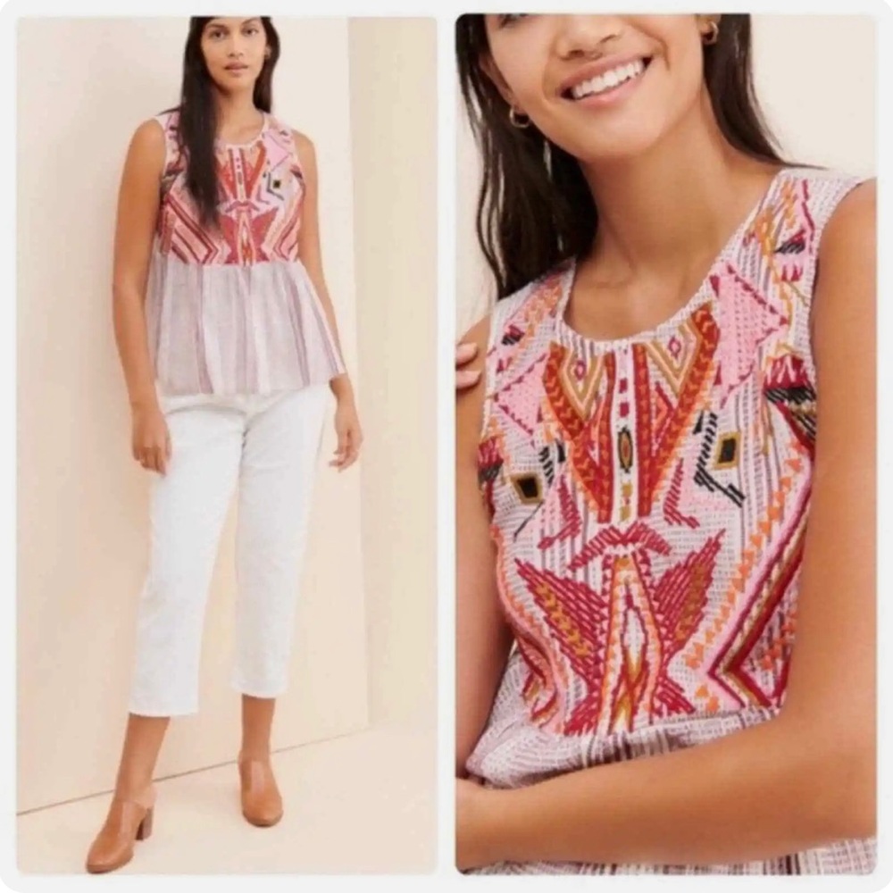 Anthropologie Dolan Velia Embroidered Top